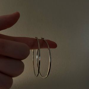 Hippie boho silver hoop earrings y2k , never worn